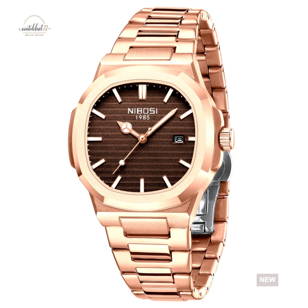 Stainless Steel Analog Quartz Dress Watch Classic Business Military Style